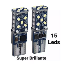 Kit Luces Led Ampolleta Cola De Pescado T10 Canbus 15 Leds