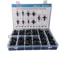 Set 280 Clip Remache Plastico Sujecion Para Coche Broches Autos