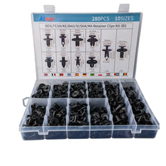 Set 280 Clip Remache Plastico Sujecion Para Coche Broches Autos