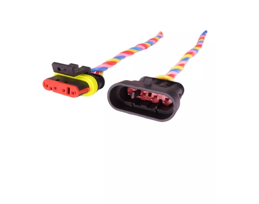 Conector Enchufe 4 Pines Macho Hembra