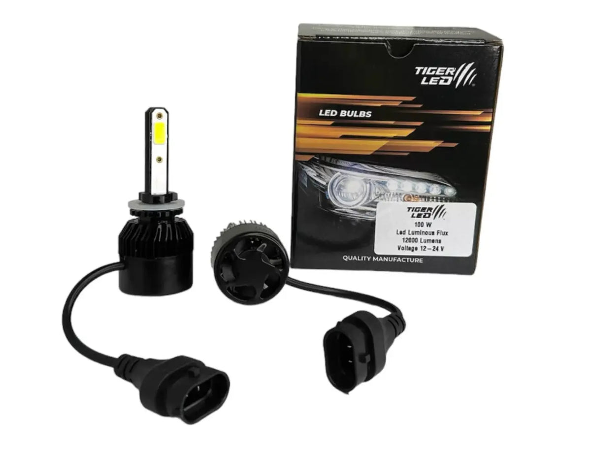 Ampolletas Turbo Led Auto 12V 24V H1 H3 H4 H7 H11 H13 H27 9005 9006 12000 Lúmenes 100w