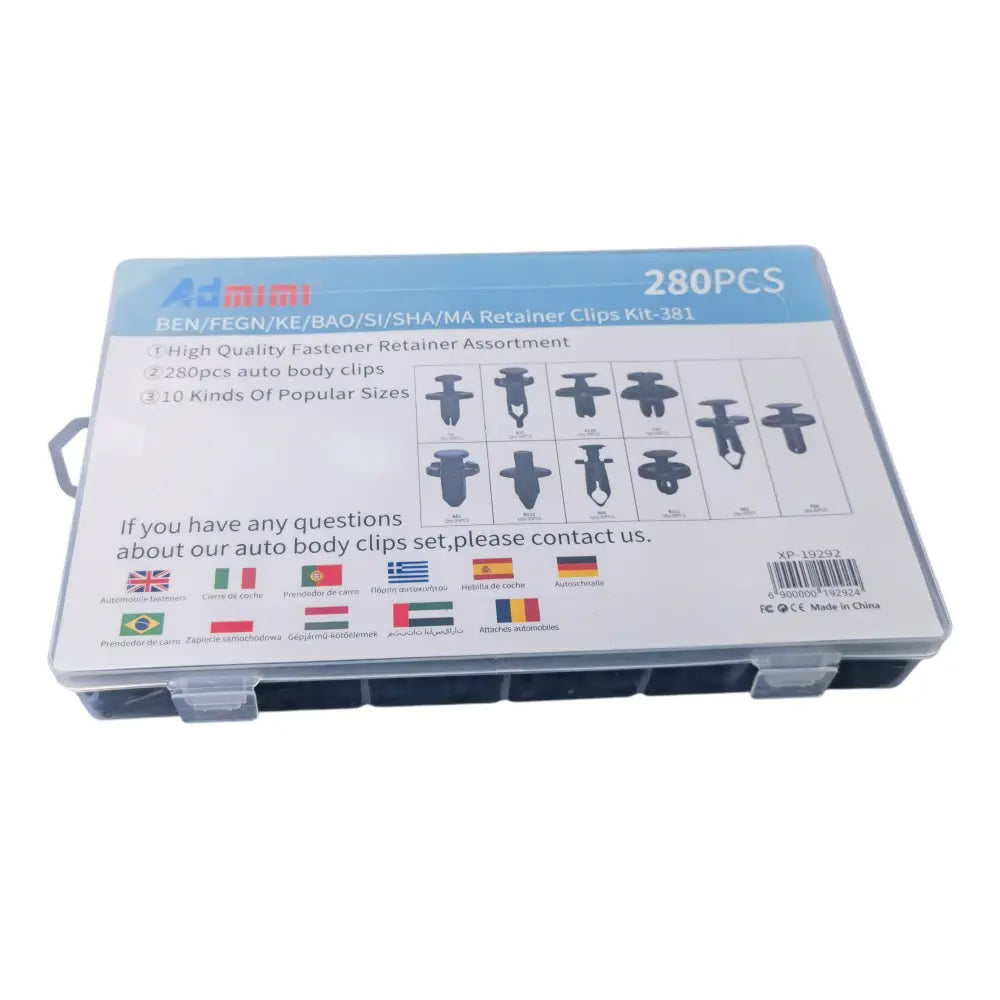 Set 280 Clip Remache Plastico Sujecion Para Coche Broches Autos