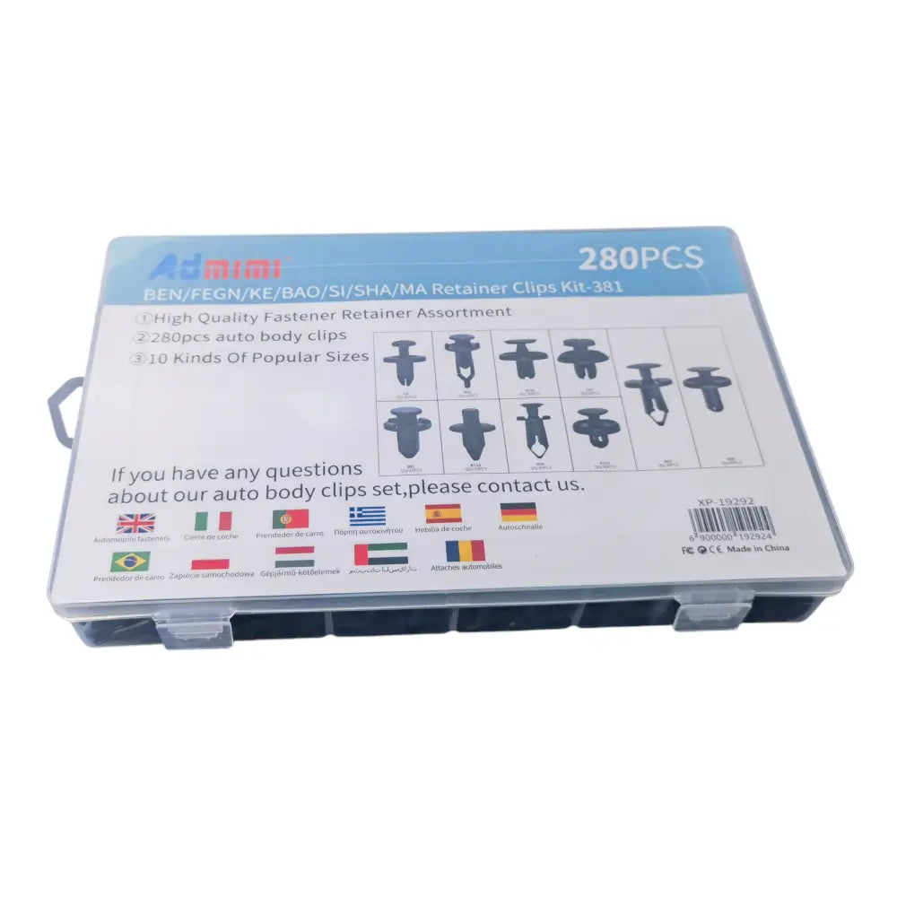 Set 280 Clip Remache Plastico Sujecion Para Coche Broches Autos