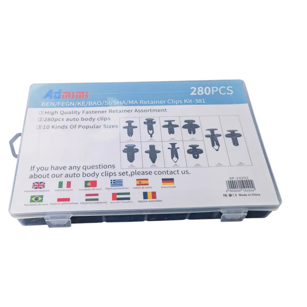 Set 280 Clip Remache Plastico Sujecion Para Coche Broches Autos